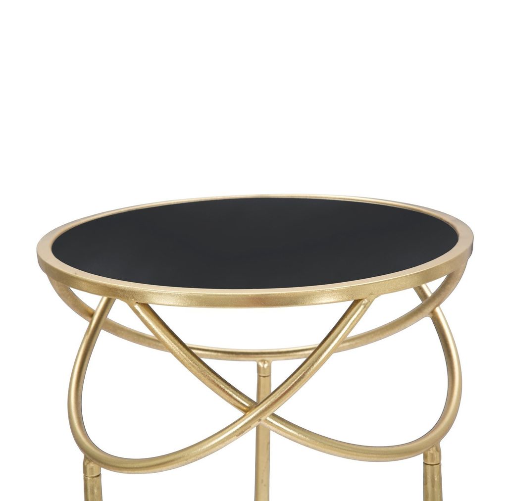 Kerek lerakóasztal, három lábbal, 40 cm, arany-fekete - ringo - butopêa